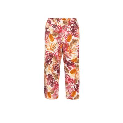 2-in-1-Hose GOLDNER "Attraktive Druckhose Louisa mit weichem Fall", Damen, Gr. 46, N-Gr, orange (hagebutte, mandarine, gemustert), Obermaterial: 96% Viskose CV. 4% Elasthan EL., normal, Hosen, Rundumdehnbund