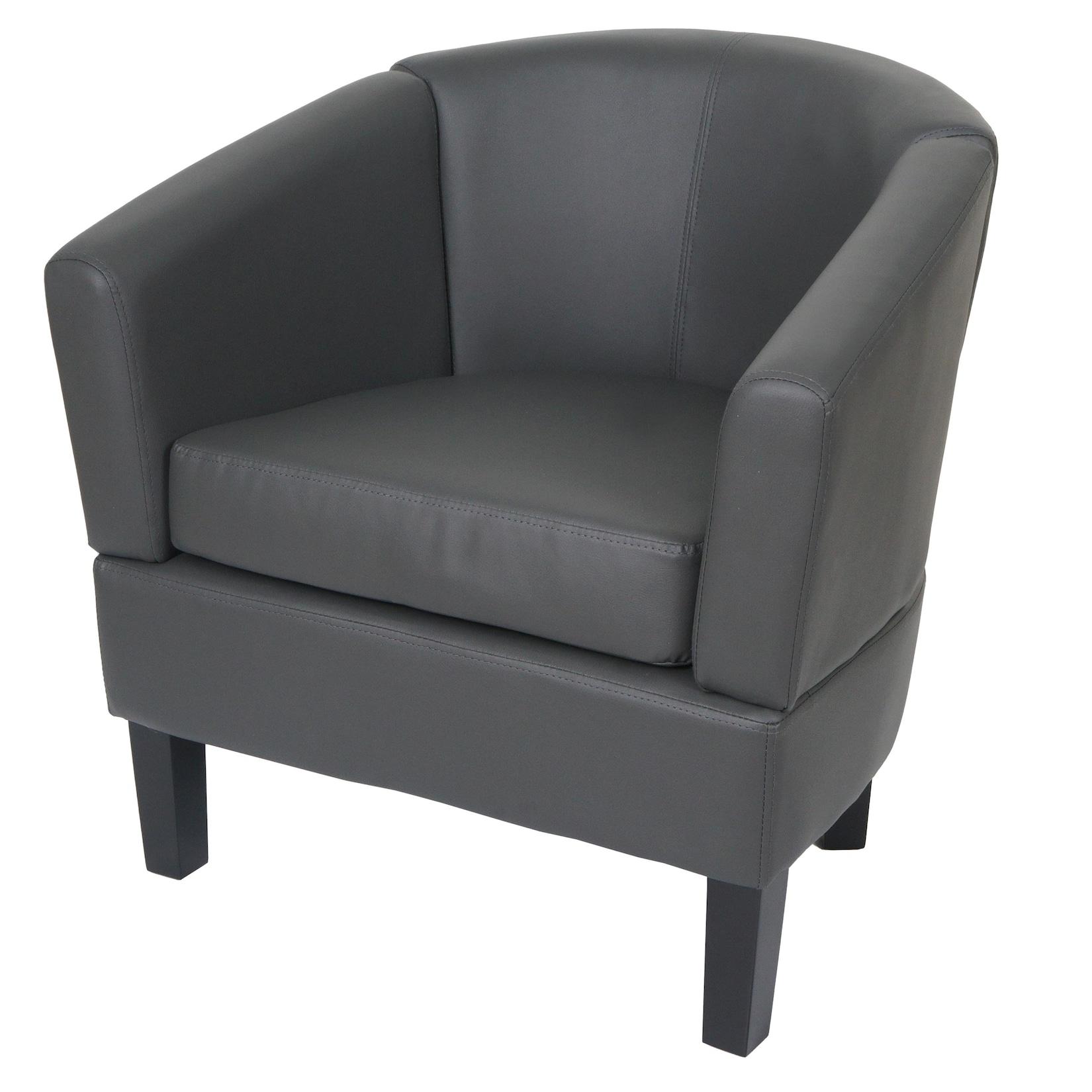 Lounge-Sessel MCW-O17, Sessel Clubsessel Cocktailsessel, MVG-zertifiziert Kunstleder ~ grau