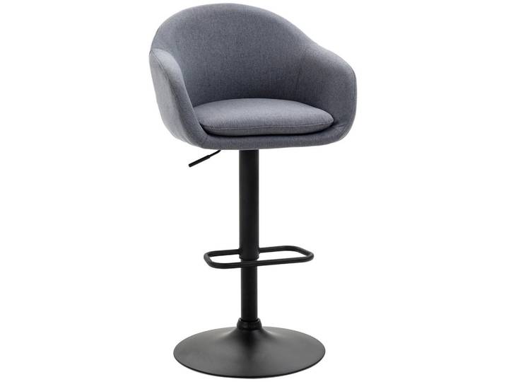 Homcom Barhocker, Leinenimitat, Dunkelgrau, Textil, 54x112x54 cm, Esszimmer, Barmöbel, Barhocker