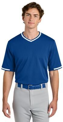 Sport-Tek ST221 Athletic Tough Mesh V-Neck Baseball Jersey T-Shirt in True Royal Blue size 4XL   Polyester