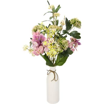 Kunstblume I.GE.A. "Mixed-Blumenstrauß", rosa, B:25cm H:53cm, Polyester, Kunstpflanzen, Keramikvase