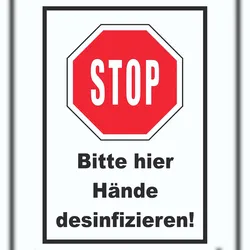 HB-Druck Bitte hier Hände desinfizieren Schild A6 (105x148mm)