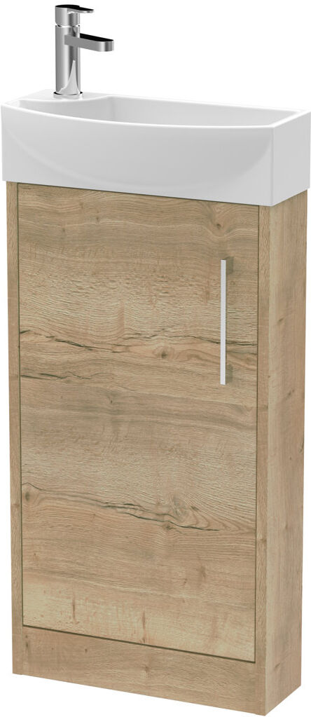 Nuie Juno 450mm Single Bathroom Vanity with Integrated Vitreous China Basin Oak 450mm W