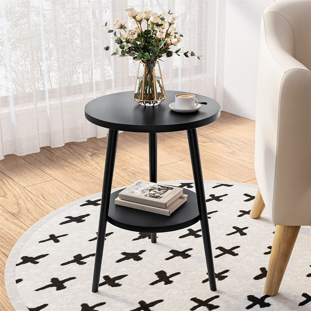 Latitude Run Phippen End Table Black 55cm H X 38cm W X 38cm D