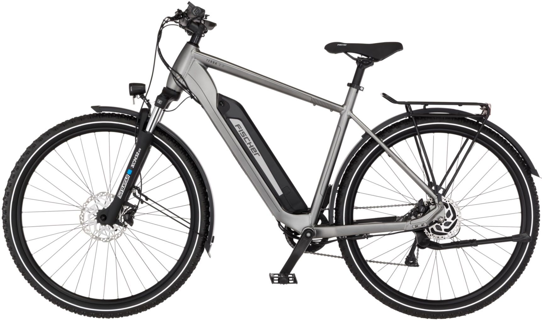 E-Bike FISCHER FAHRRAD "TERRA 2.2 688 55 ACTIVE" Gr. 55, grau, Elektrofahrräder, 55cm, 29 Zoll (73,66cm), E-Bike, Pedelec, Elektrofahrrad für Damen und Herren