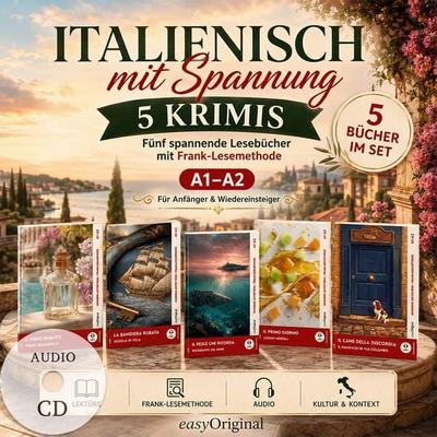 Italienisch mit Spannung: 5 Krimis A1-A2 (+ 5 Audio-CDs), Set von Giorgia Testa, EasyOriginal Verlag, 978-3-99197-037-8