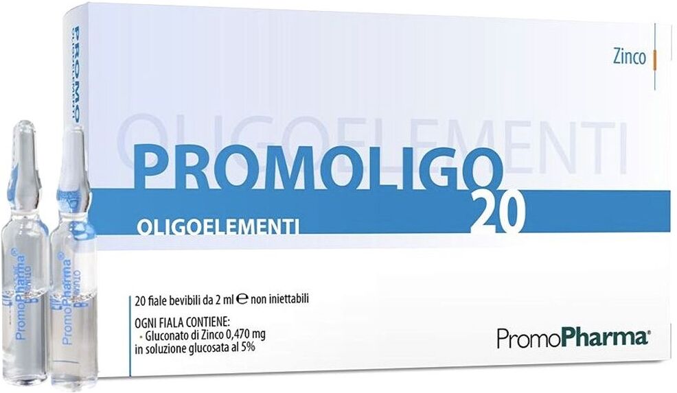 PROMOPHARMA SpA Promoligo 20 - Integratore di Zinco, 20 Fiale da 2ml
