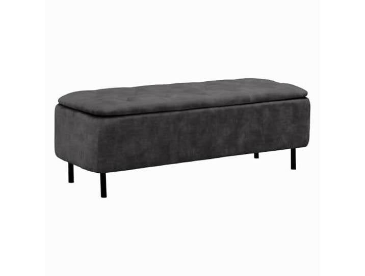 Riess Ambiente Extravagante Polsterbank EN Vogue - 120cm - grau schwarz - Samt mit Stauraum Metallbeine Sitzbank