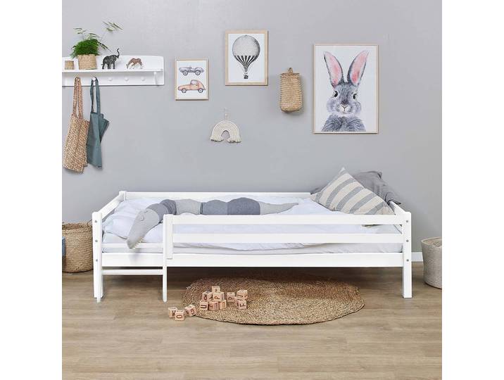 Einzelbett II 90 x 200cm Weiß mit Leiter