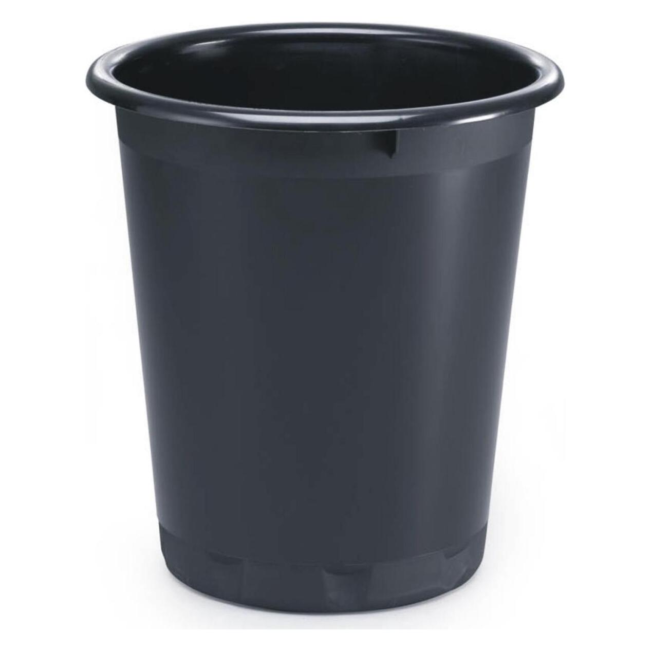 Durable Papierkorb BASIC, Kunststoff, 13 Liter, schwarz rund, Höhe: 320 mm, Durchmesser: 290 mm (... (13 l) (1701572221)