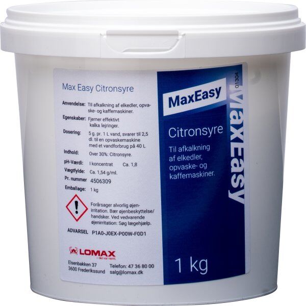 Max Easy Citronsyre, Pulver, 1 Kg