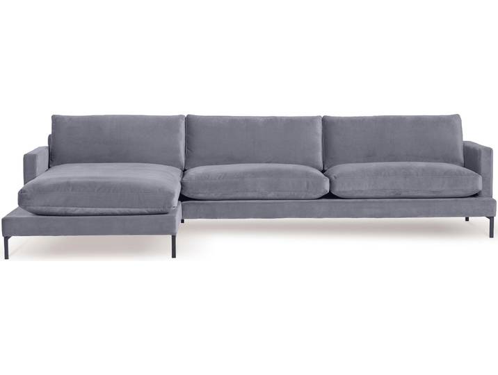 Ecksofa ANDAS Welland , grau, B:333cm H:84cm T:183cm, Sofas, Ecksofa, Ecksofa »Welland« in Knautsch-Optik mit Metallfüssen