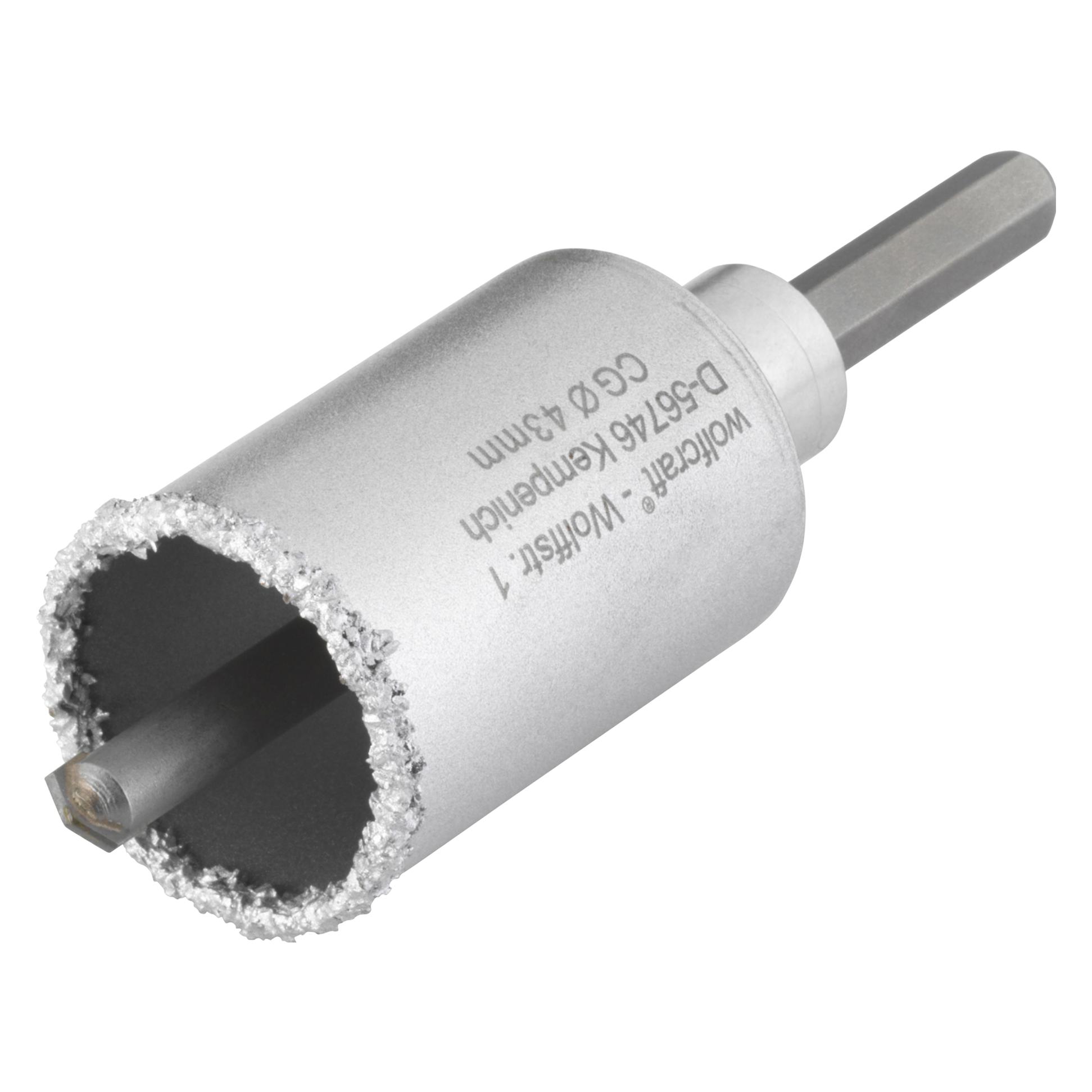 wolfcraft 1 Bohrkrone HM m. Schaft u. Bohrer ø43mm (43 mm) (3894000)