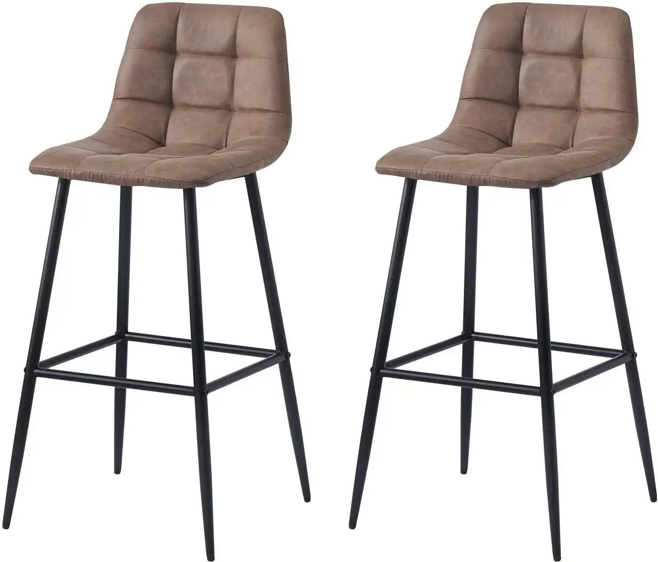 Höffner Barhocker 2er-Set  Tabbjorn ¦ braun ¦ Maße (cm): B: 46,5 H: 102