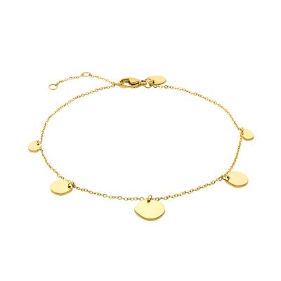 Fußkette LIEBESKIND BERLIN "Schmuck Geschenk Edelstahl Körperschmuck The Organic Treasure", gold (gelbgoldfarben), Fußketten, Damen, Edelstahl