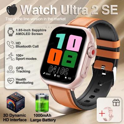 Uplift Treasures Ultra Smartwatch AMOLED GPS Waterproof With Call pink Leather