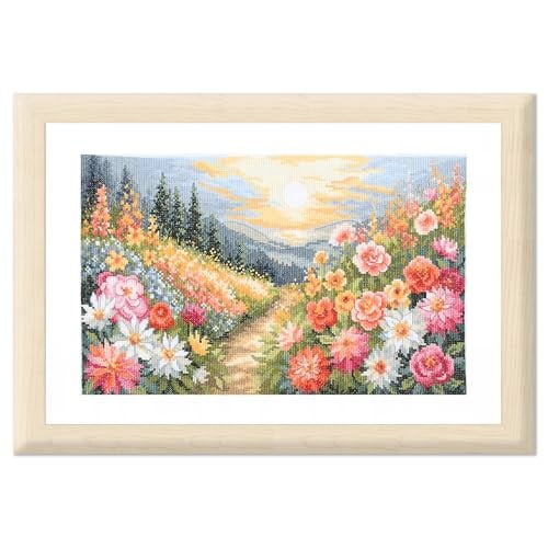 LANARTE Borduurpakket Kruissteek Kleurenwandeling Handwerkpakket voor Wanddecoratie B/D: 38 x 21 cm