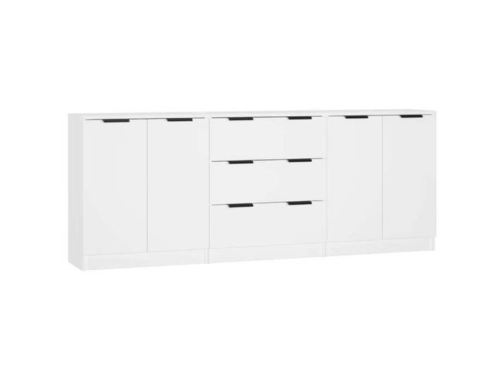 “SALE 2025”Commode Lot de 3 Buffets bas salon - Classique - Blanc - Bois d'ingénierie chill418263