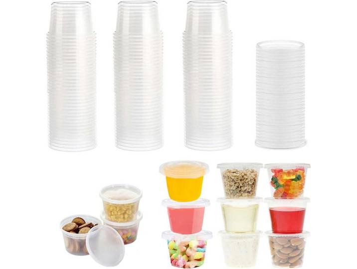 Vorratsdosen-Set 50 Stück transparent, Transparent, Kunststoff, 5.5x4x7.4 cm, Küchenzubehör, Vorratsbehälter, Vorratsdosen