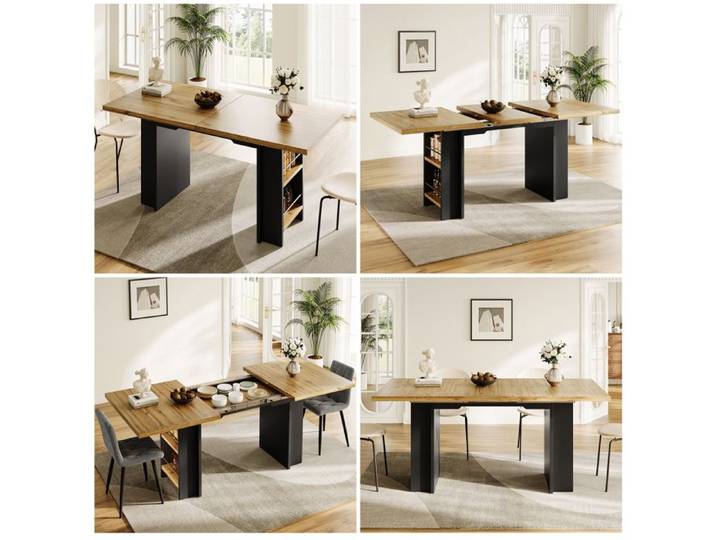 Table cuisine - Table design - forme rectangulaire - 4 personnes - - Natural Wood