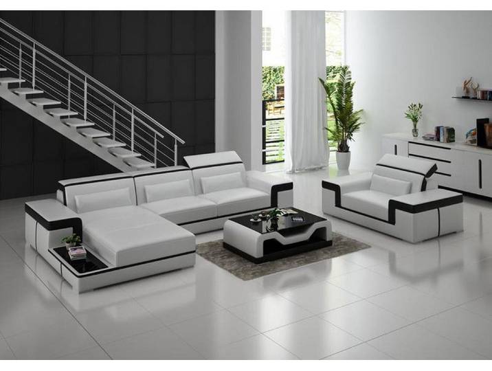 Xlmoebel Wohnlandschaft Ledersofa mit Eckcouch und Sessel in L-Form, hochwertig und elegant, Wohnlandschaft, Hergestellt in Europa