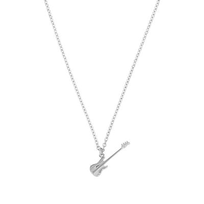Kette mit Anhänger AMOR "Scorpions by Amor, Gitarren-Design", silber (silberfarben), Halsketten, Herren, Silber 925 (Sterlingsilber), L: 50 B: 2mm, B:2mm