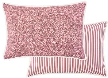 Caitlin Reversible Stripe & Leopard Oversized Pillow - Raspberry - Ballard Designs