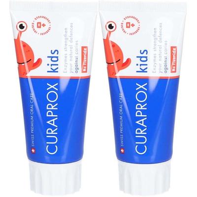 Curaprox kids Kinderzahnp Erdbeere o Fluorid 60 ml Doublepack 2x60 Paste