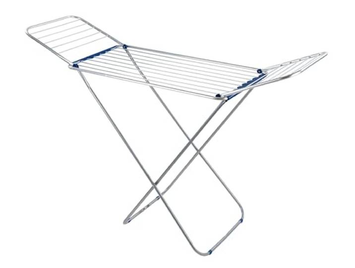 WENKO Flügel Wäschetrockner Wings - 16 m Trockenlänge, zusammenklappbar, Aluminium, 175 x 112 x 56 cm, Silber matt