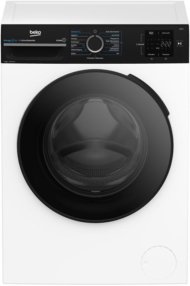 Beko BM3WFU3841R Frontlader Waschmaschine 8 kg   weiß/schwarz - Refurbished
