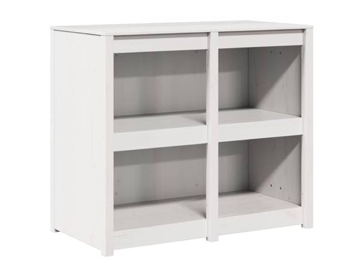 KUPTYERFG Küchenschrank Massivholz Anrichte Warmweiß 106x55x92cm Flexibles Standregal aus Kiefernholz mit 4 Ablagen für geordnete Vorräte in Küche und Esszimmer.