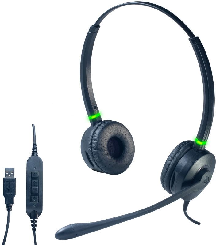 Cleyver HC95 Casque USB duo avec Busylight intégrée.