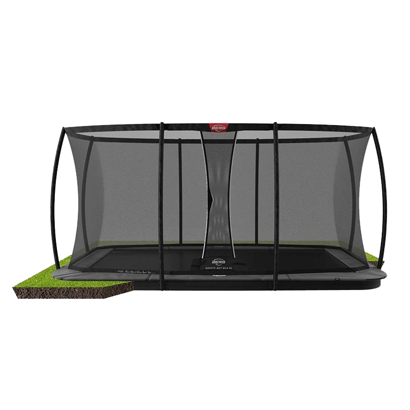 BERG 32.31.94.30, Versunkenes Trampolin, Rechteckig, 120 kg, 6 Jahr(e), Sicherheitsnetz, Grau