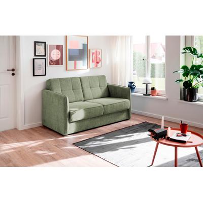Schlafsofa HOME AFFAIRE "Milano", grün, B:147cm H:89cm T:87cm, 100% Polyester, Sofas, Schlafsofa, zwei einzeln ausziehbare Liegefunktionen