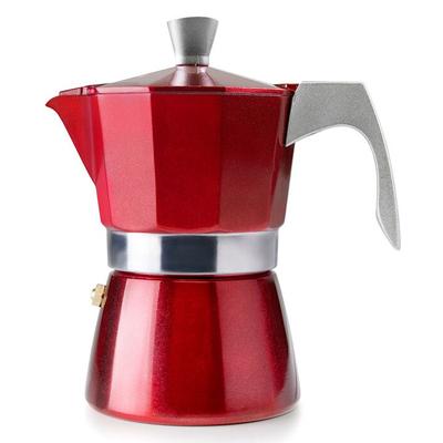IBILI - Evva Red Espressokocher, 12 Tassen, 600 ml, Aluminiumguss, Geeignet für Induktion