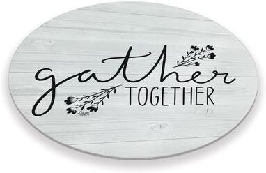 "CounterArt Cabin in The Mountains 4mm Tempered Glass Lazy Susan Turntable 13"" Diameter Condiment Caddy Cake Plate Pizza Server"
