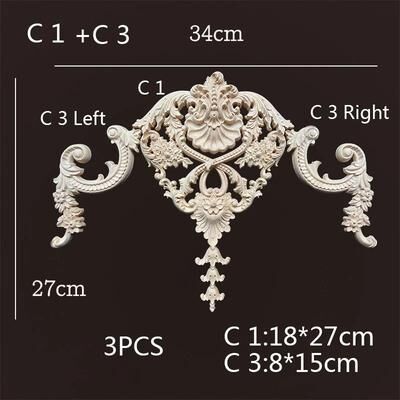 Uplift Picks Vintage Wood Corner Appliques Carved Wood Corner Decor For Furniture And Walls 3 Pcs