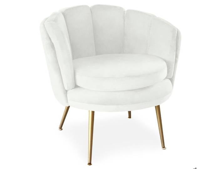 MENZZO Fauteuil arrondi Brenda Velours Blanc