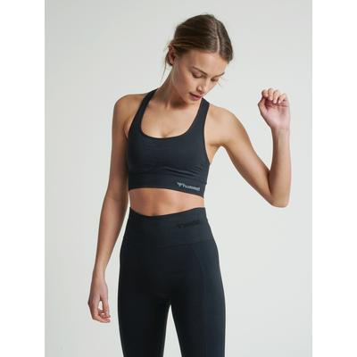 Sport-Bustier HUMMEL "hmlTIF SEAMLESS SPORTS TOP", Damen, Gr. L (40), N-Gr, schwarz, Obermaterial: 92% Polyamid, 8% Elasthan, eng, BHs, nahtarme Seamless-Konstruktion, dehnbarer Stoff
