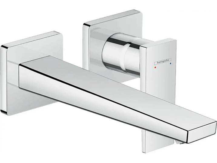 Mitigeur mural encastré Hansgrohe Metropol\, monocommande\, pour lavabo\, avec levier et bec de 22\,5 cm\, finition chrome