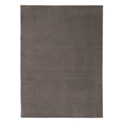 Wollteppich CARPETFINE "Gabbeh Lola Uni", grau, B:40cm H:14mm L:60cm, Wolle, Teppiche, mit natürlichem Pflanzenmaterial von Hand gewebt, auch in Rund