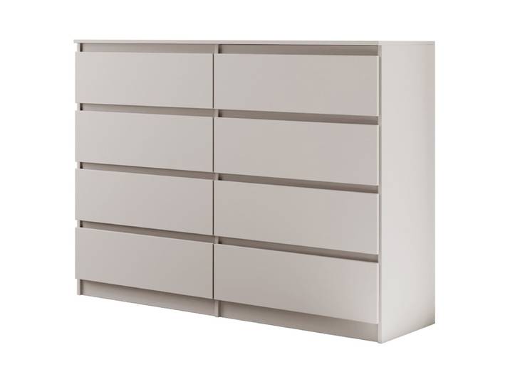 Commode avec 8 tiroirs, cachemire, 140 cm