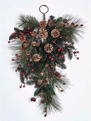 Worth Imports "27"" Pine Berry Cone Jingle Bell Teardrop - Multicolor"