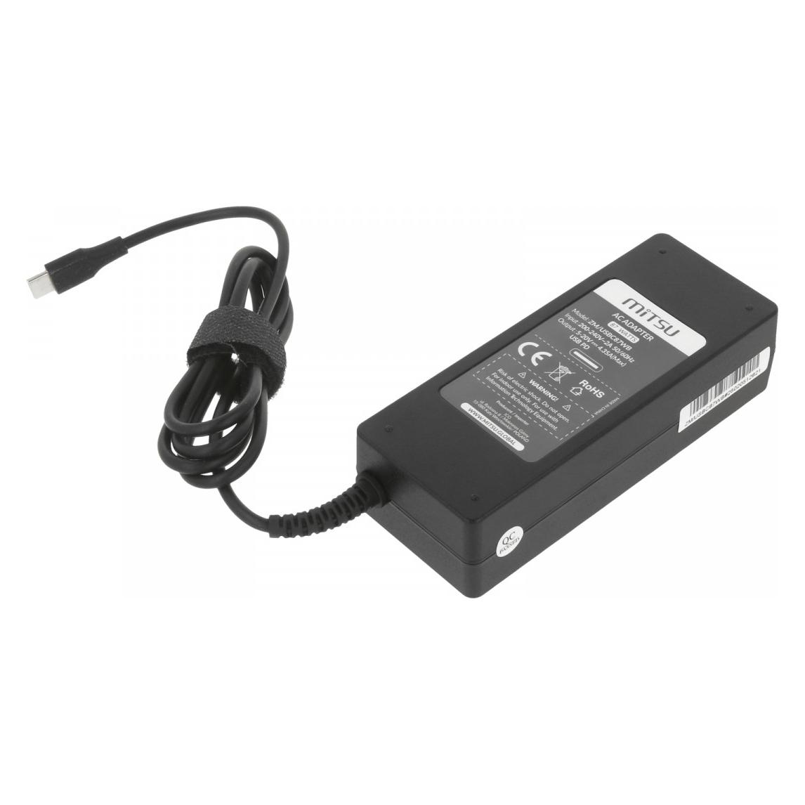 Mitsu Zasilacz sieciowy 87W USB-C, USBC, 5-20.2V, 3-4.3A (black) do notebooka (87 W) (ZM/USBC87WB)