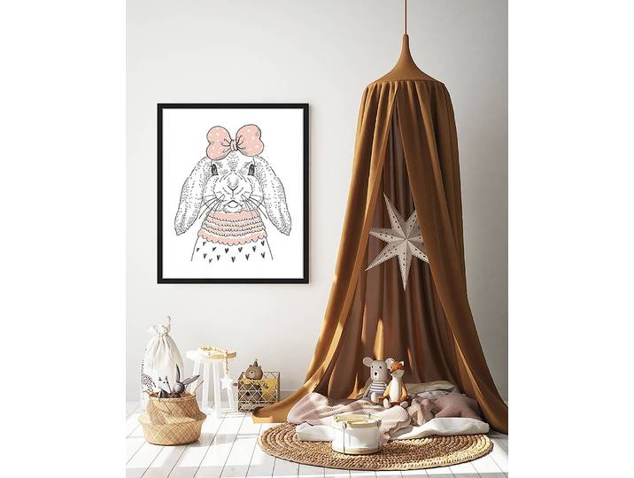 Tableau déco Hipster Bunny 53 x 63cm Multicolore