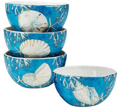 Certified International Playa Shells 26 oz. Ice Cream/Dessert Bowls, Set of 4