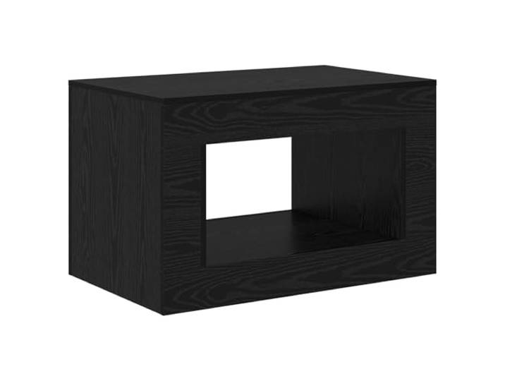 Schwarzer Couchtisch für Wohnzimmer und Büro, kompakt, elegant Beistelltisch, Getränke- und Bücherplatte, Dekoration, kleine Innenräume, Wohnungen, Schlafsäle, einfache Montage