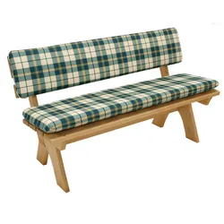 Auflagenset BOSTON für Bank 3-sitzer, grün/beige kariert, 2-teilig