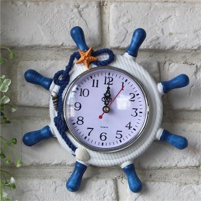 Snug & Styled Rustic Wooden Wall Clock Ship Wheel Nautical Coastal Home Decor b