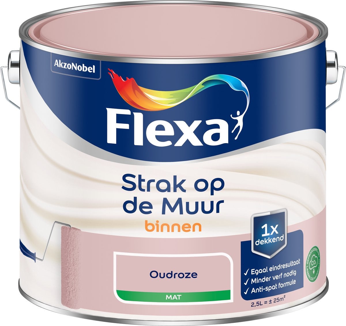 Flexa Strak Op De Muur Binnen Mat - Oudroze - 2,5 l